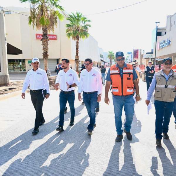 Supervisa Sidur avance de obras de rehabilitación en calles del Centro Histórico y Cívico de Hermosillo